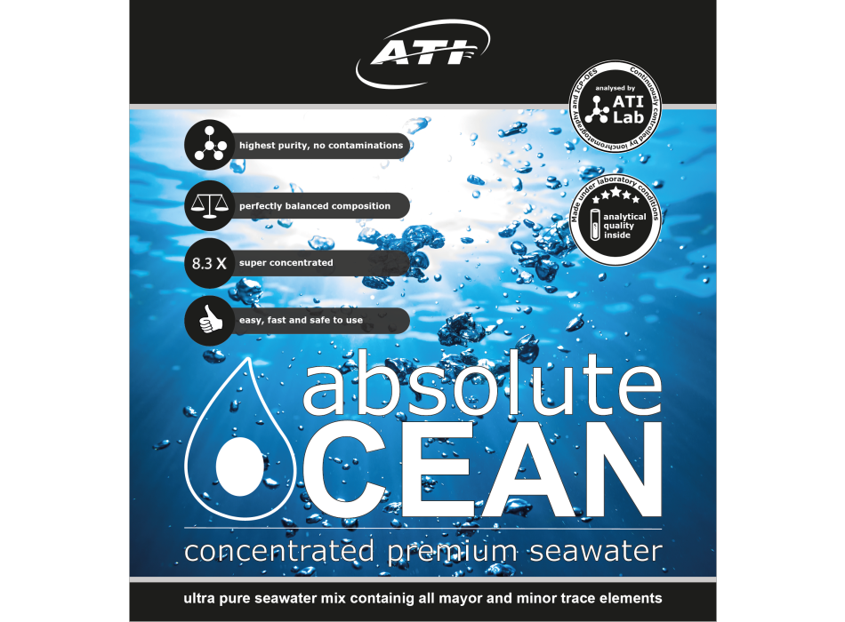 ATI Absolute Ocean 2 x 10,2 Liter - Sale liquido per acquari di barriera