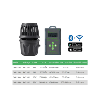 Jebao DMP 20M - 9000 l/h pompa di movimento WiFi/Bluetooth con sistema Wet/Dry
