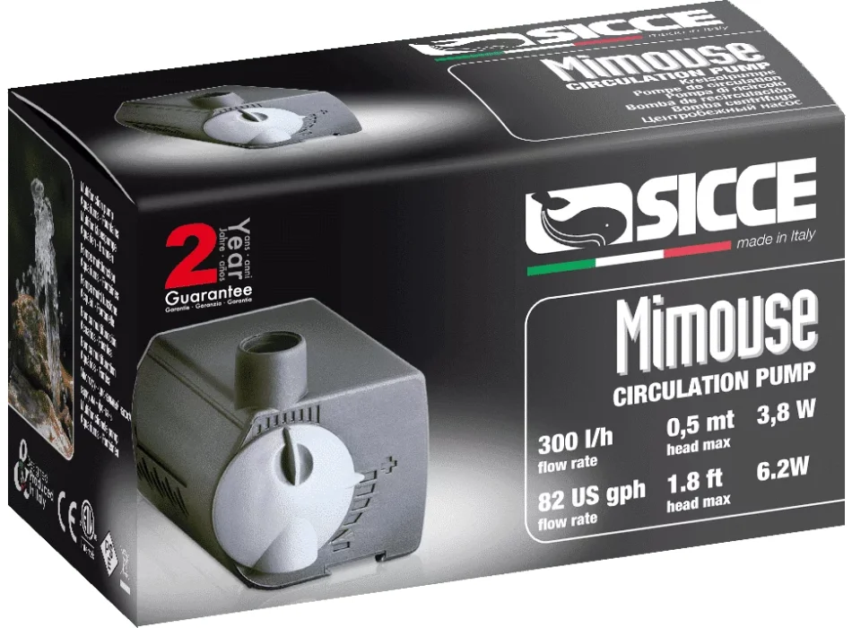 Sicce Mimouse Mini Pompa Da Ricircolo Per Acquario Acquari 300 l/h