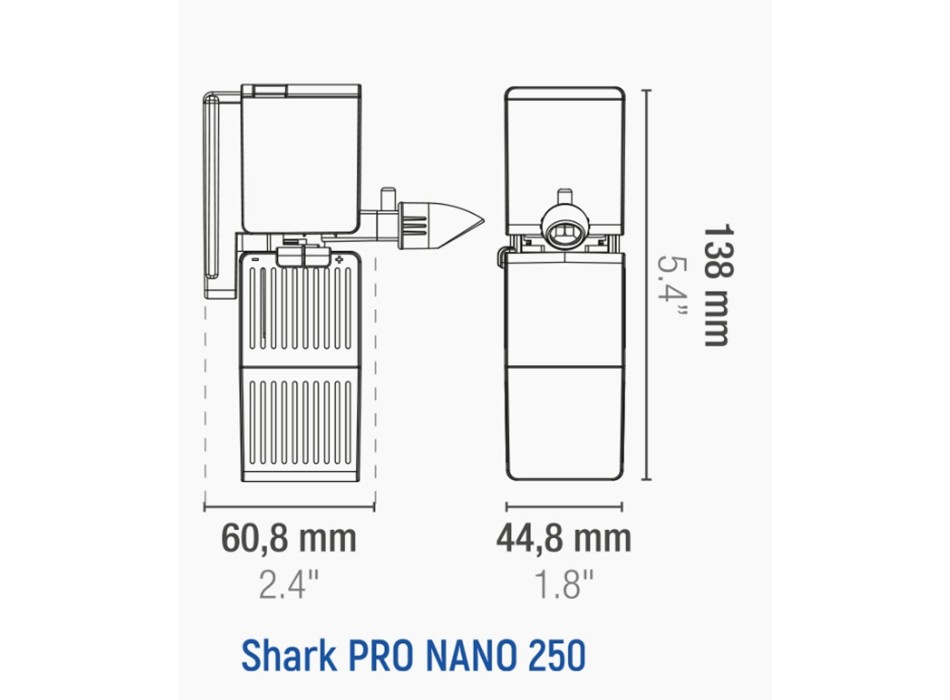 Sicce  Shark PRO Nano 250 Filtro Inerno per Acquari Fino a 50 Litri