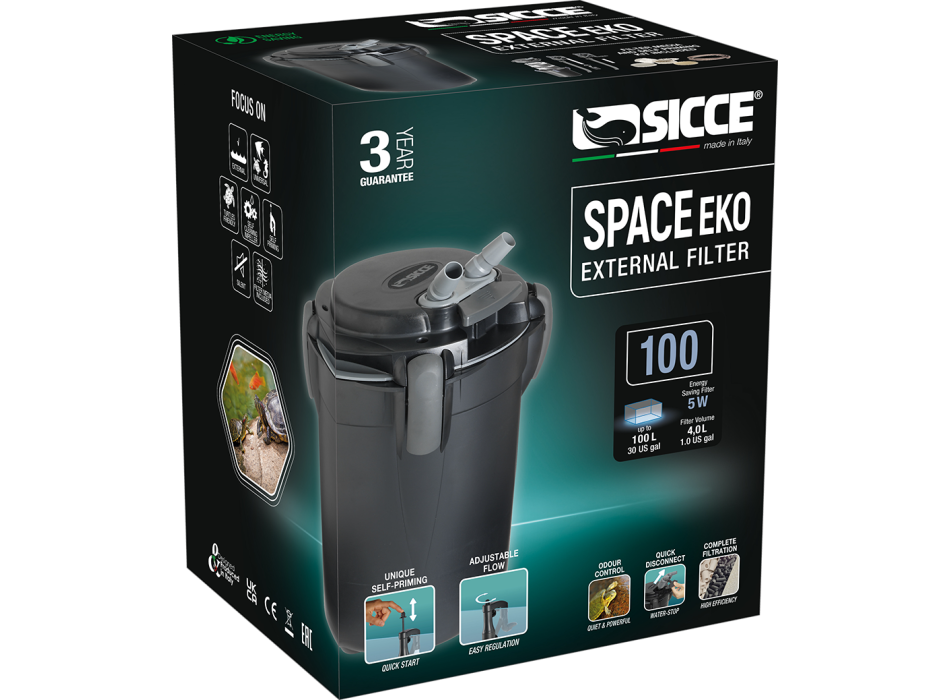 Sicce Space Eko + 100 Filtro Esterno per acquari e tartarughiere