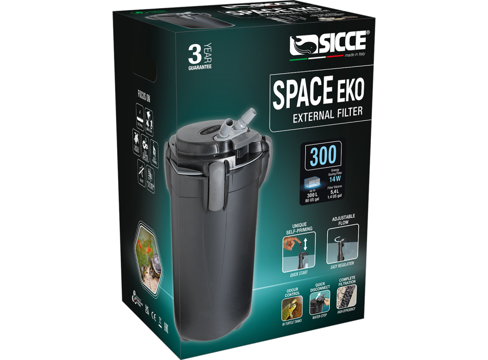 Sicce Space Eko + 300  Filtro Esterno per acquari e tartarughiere