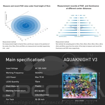 Spectra Aqua Knight V3 75W Marine Aquarium LED Light