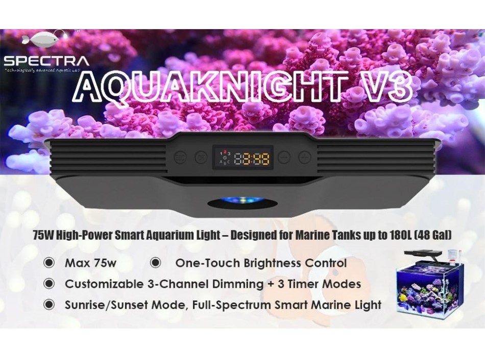Spectra Aqua Knight V3 75W Marine Aquarium LED Light